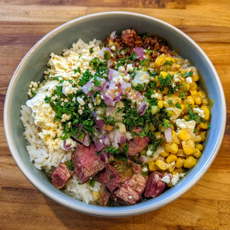 Street Corn Beef Rice Bowl
