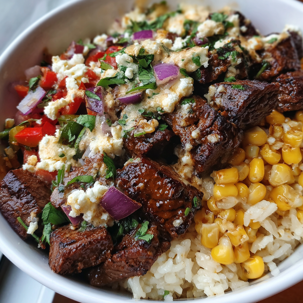 Street Corn Beef Rice Bowl