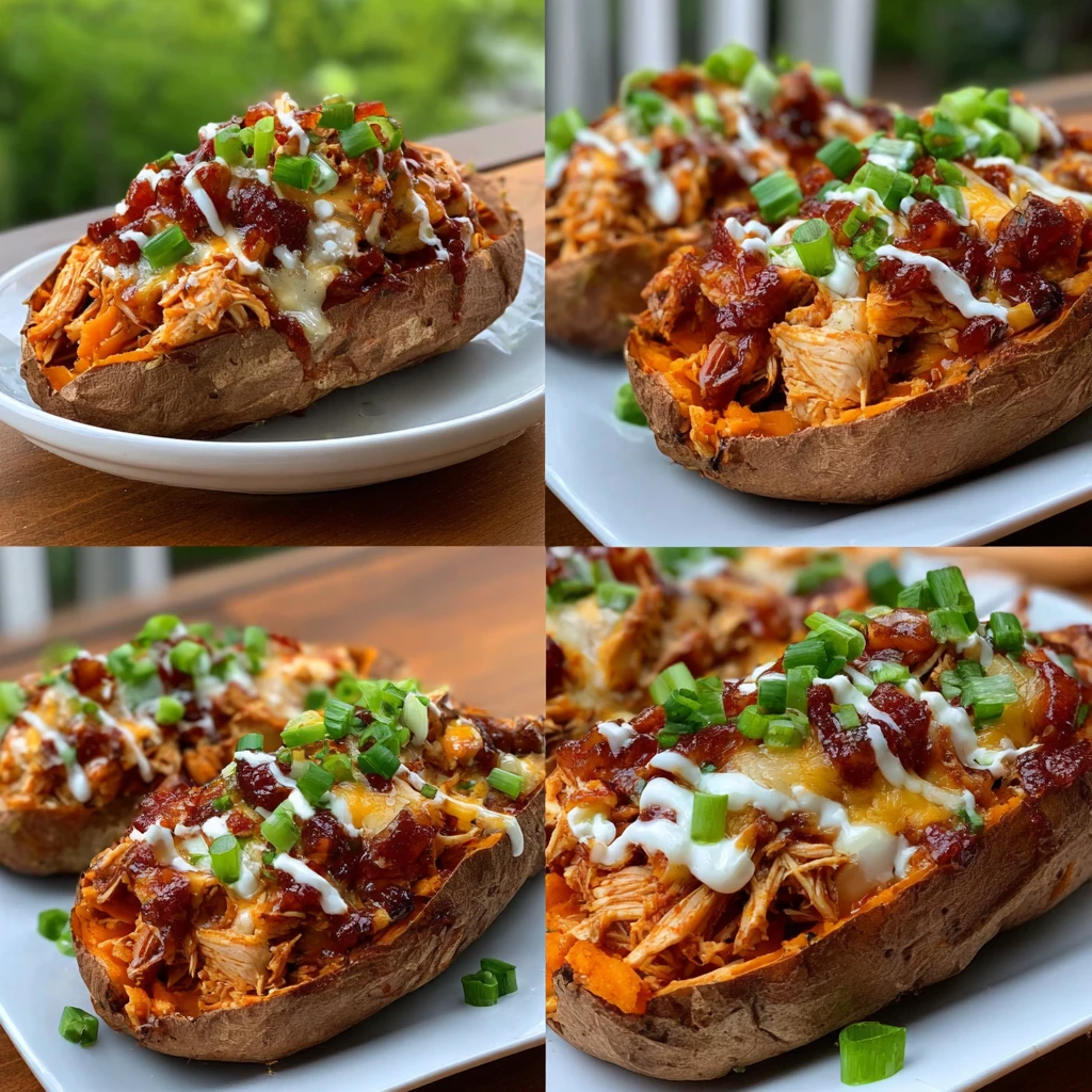 BBQ Chicken Stuffed Sweet Potatoes