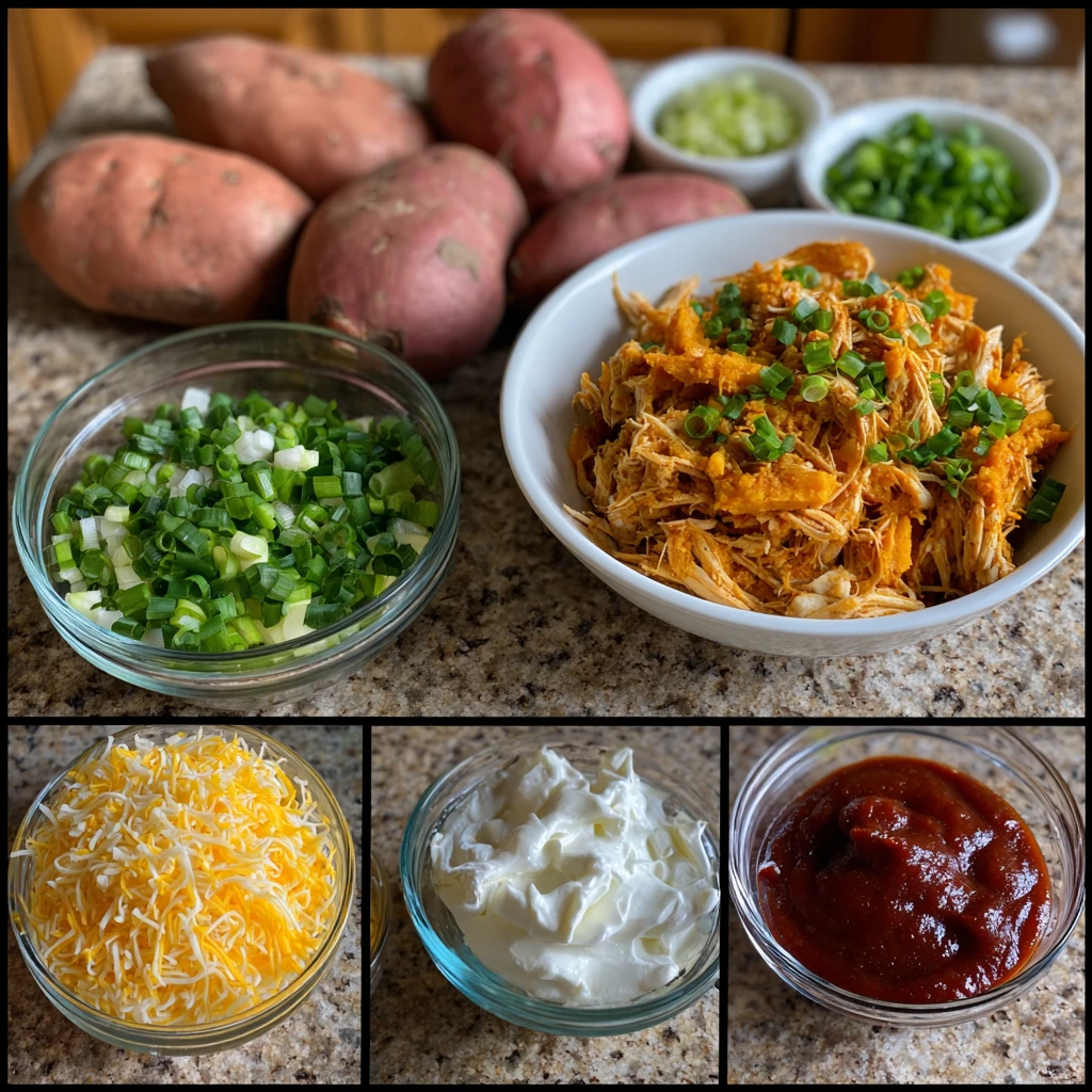 BBQ Chicken Stuffed Sweet Potatoes