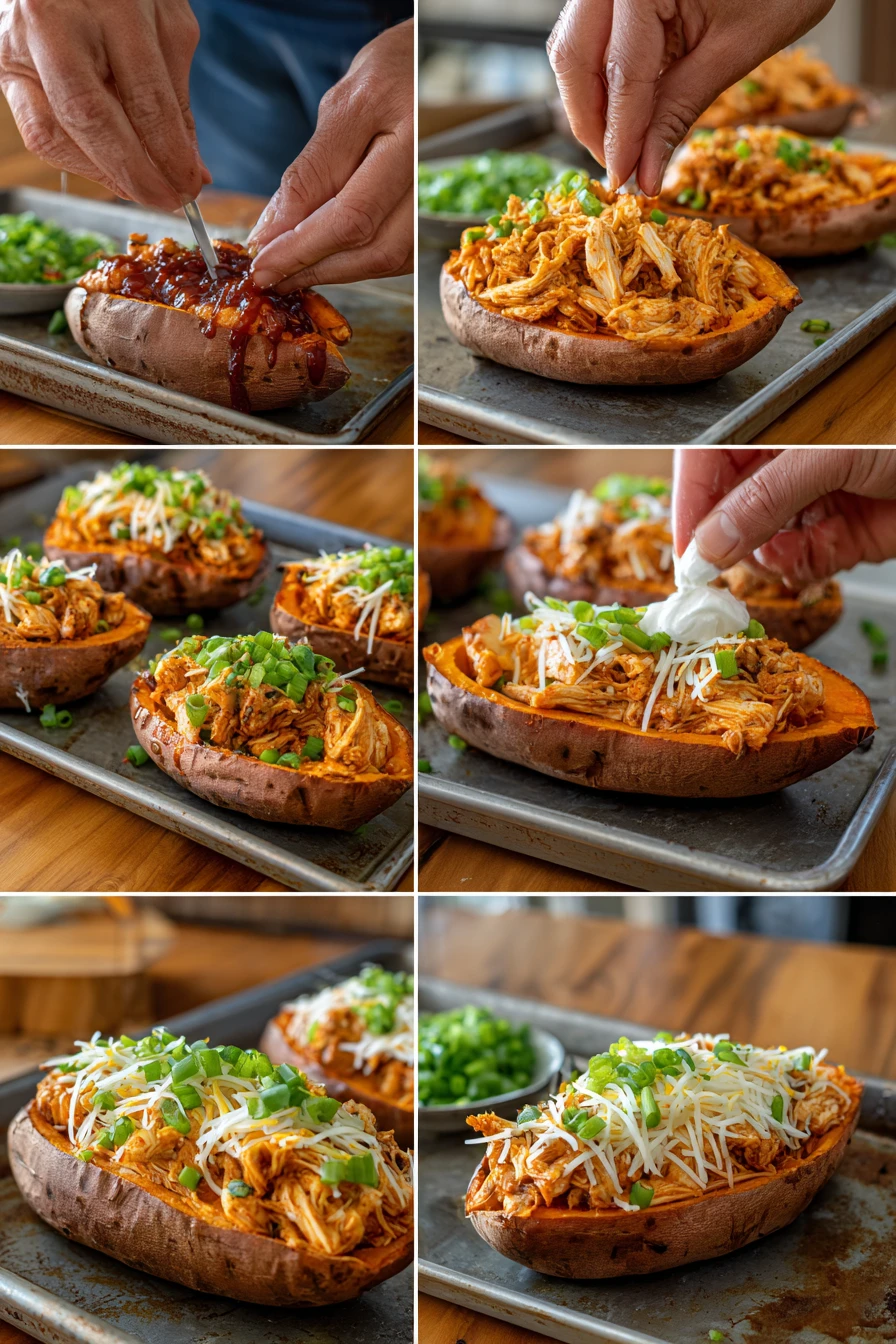 BBQ Chicken Stuffed Sweet Potatoes
