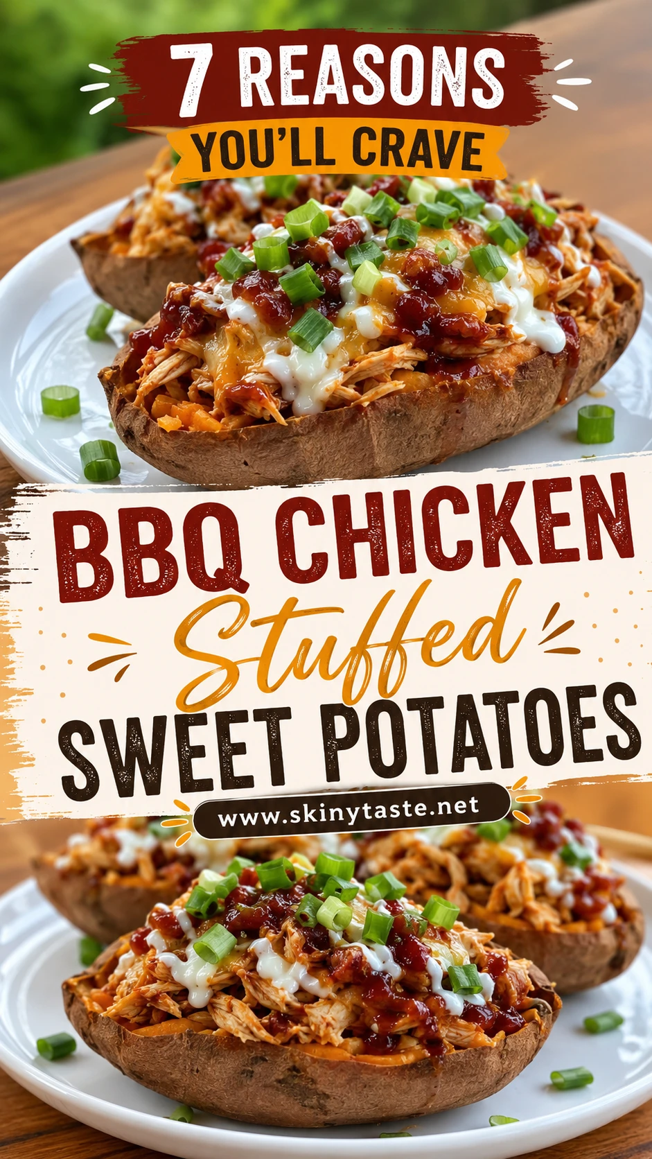 BBQ Chicken Stuffed Sweet Potatoes