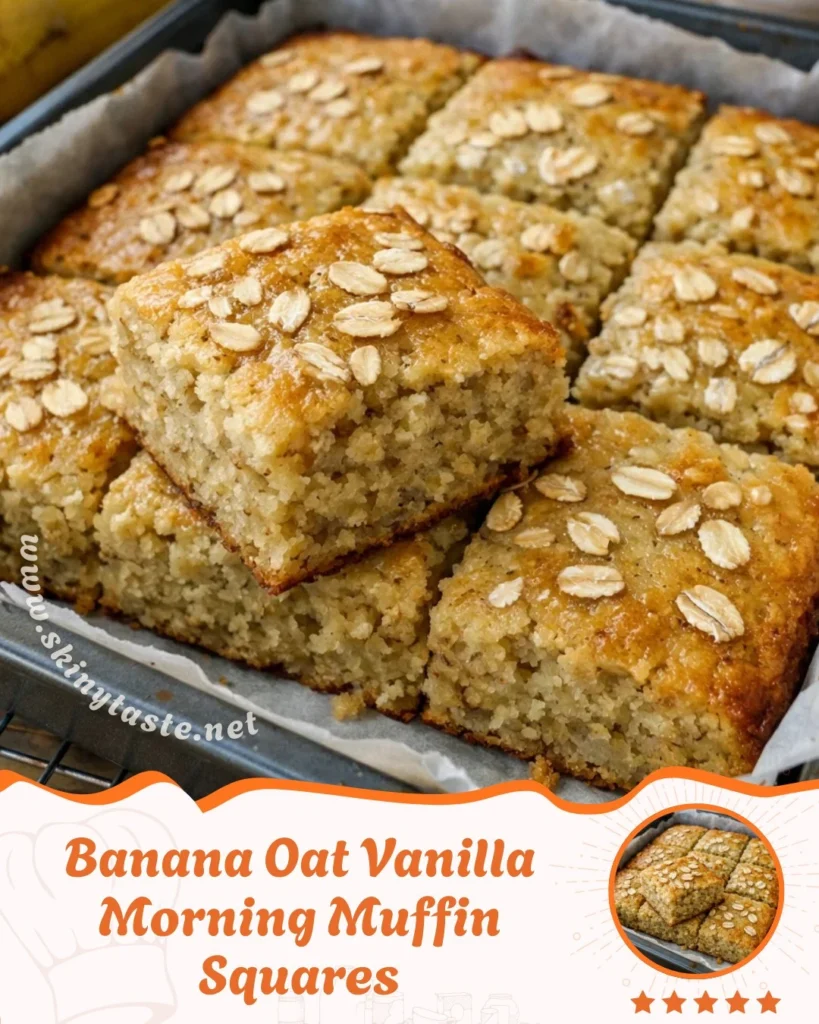 Banana Oat Vanilla Morning Muffin Square