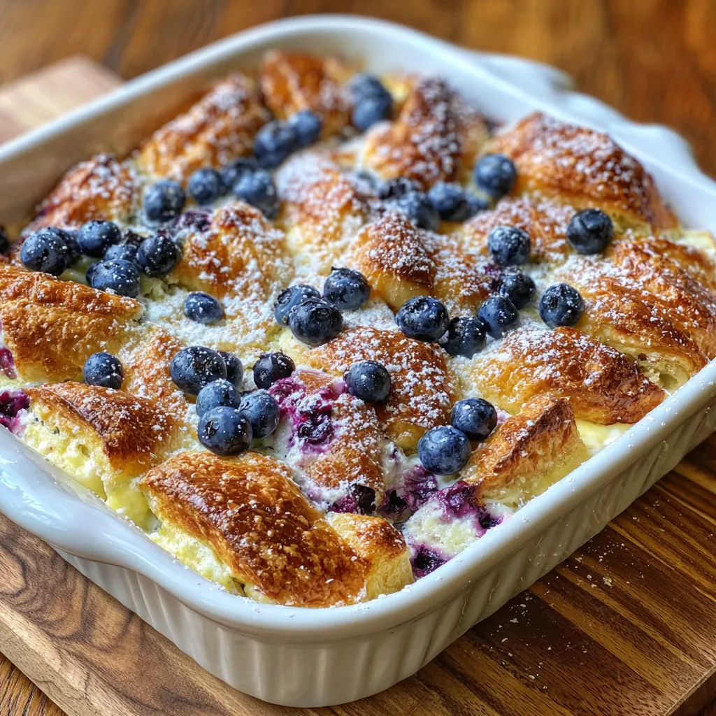 Blueberry Cream Cheese Croissant Casserole – Easy Brunch Delight 9 Blueberry Cream Cheese Croissant Casserole