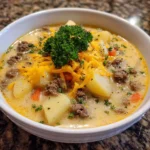 Cheesy Beef & Potato Soup