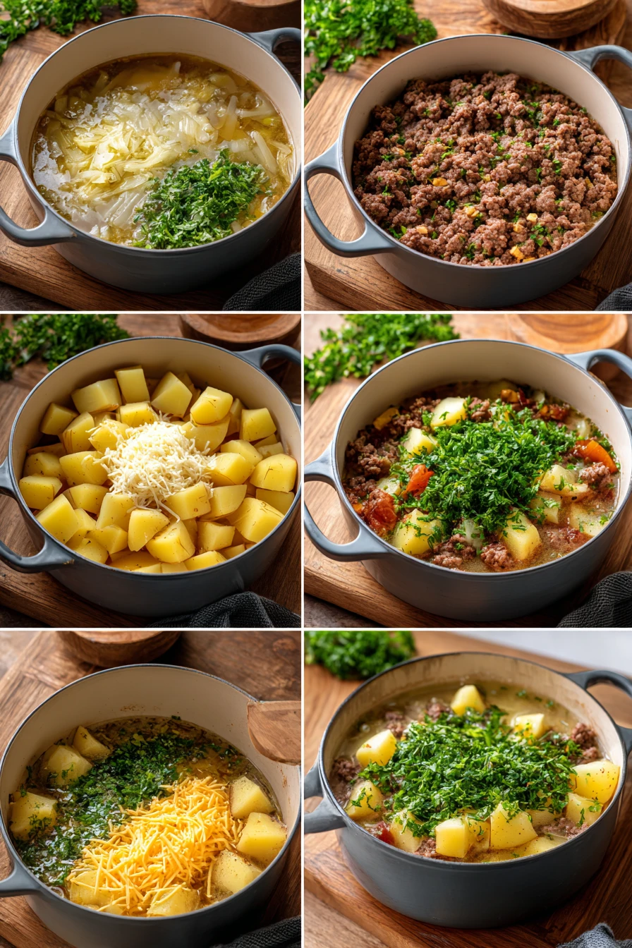 Cheesy Beef & Potato Soup