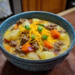 Cheesy Crock Pot Cheeseburger Soup