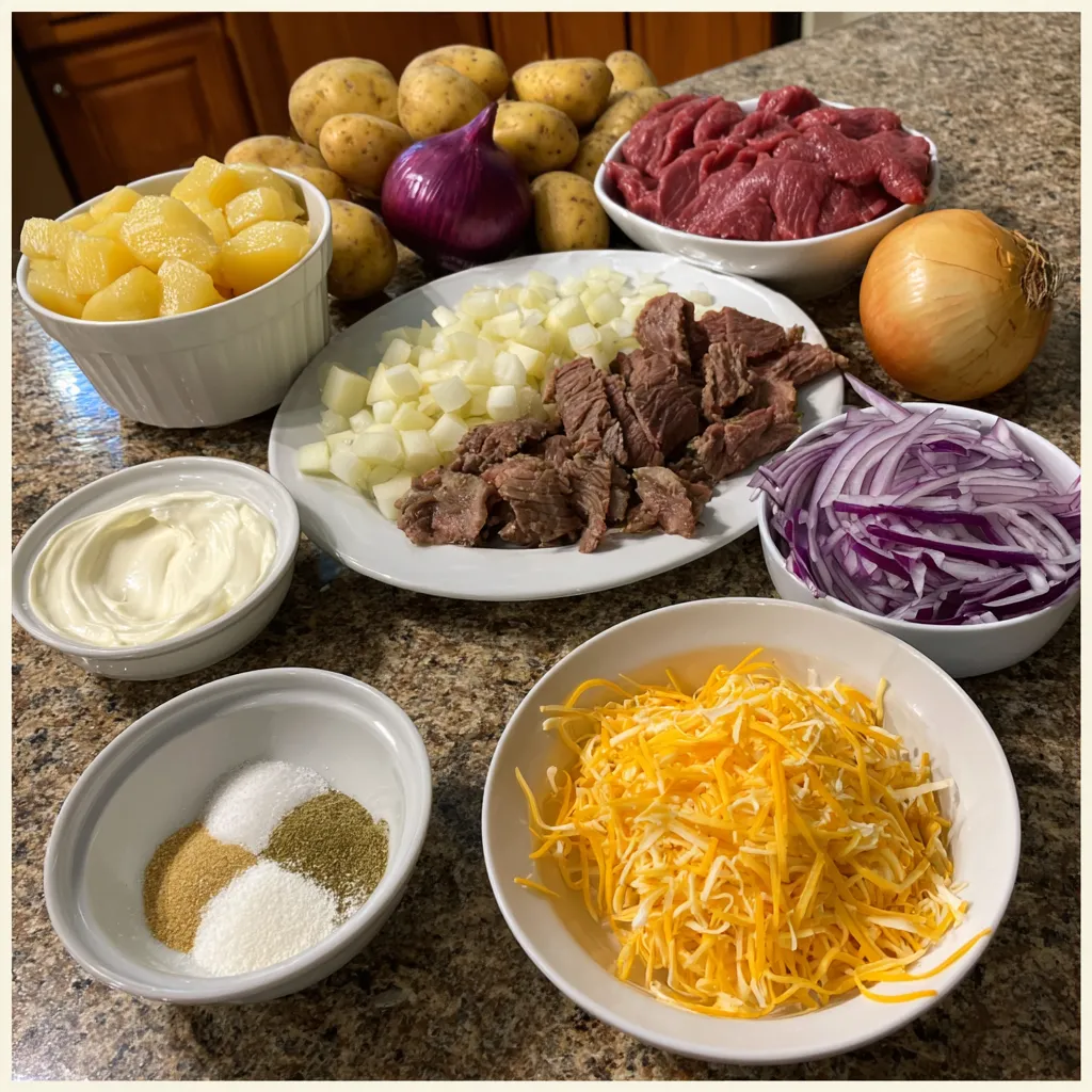 Cheesy Smoked Beef Potato Casserole – Easy Comfort Dinner Recipe 7 Cheesy Smoked Beef Potato Casserole