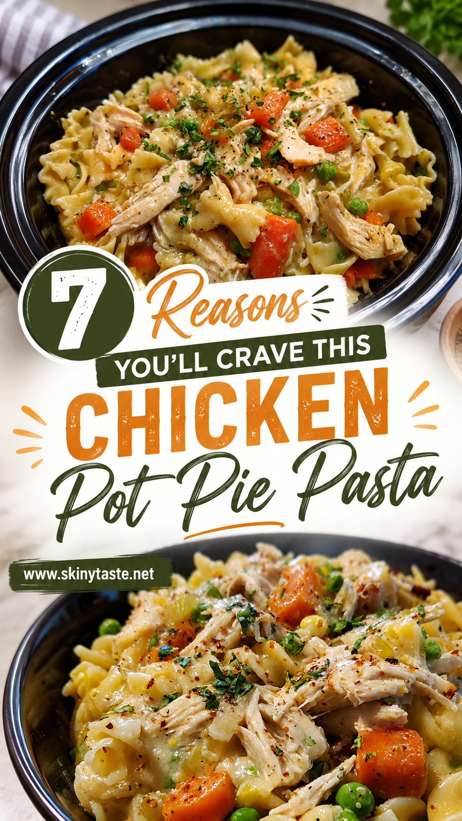 Chicken Pot Pie Pasta Crock Pot serves creamy one‑pot dinner for families