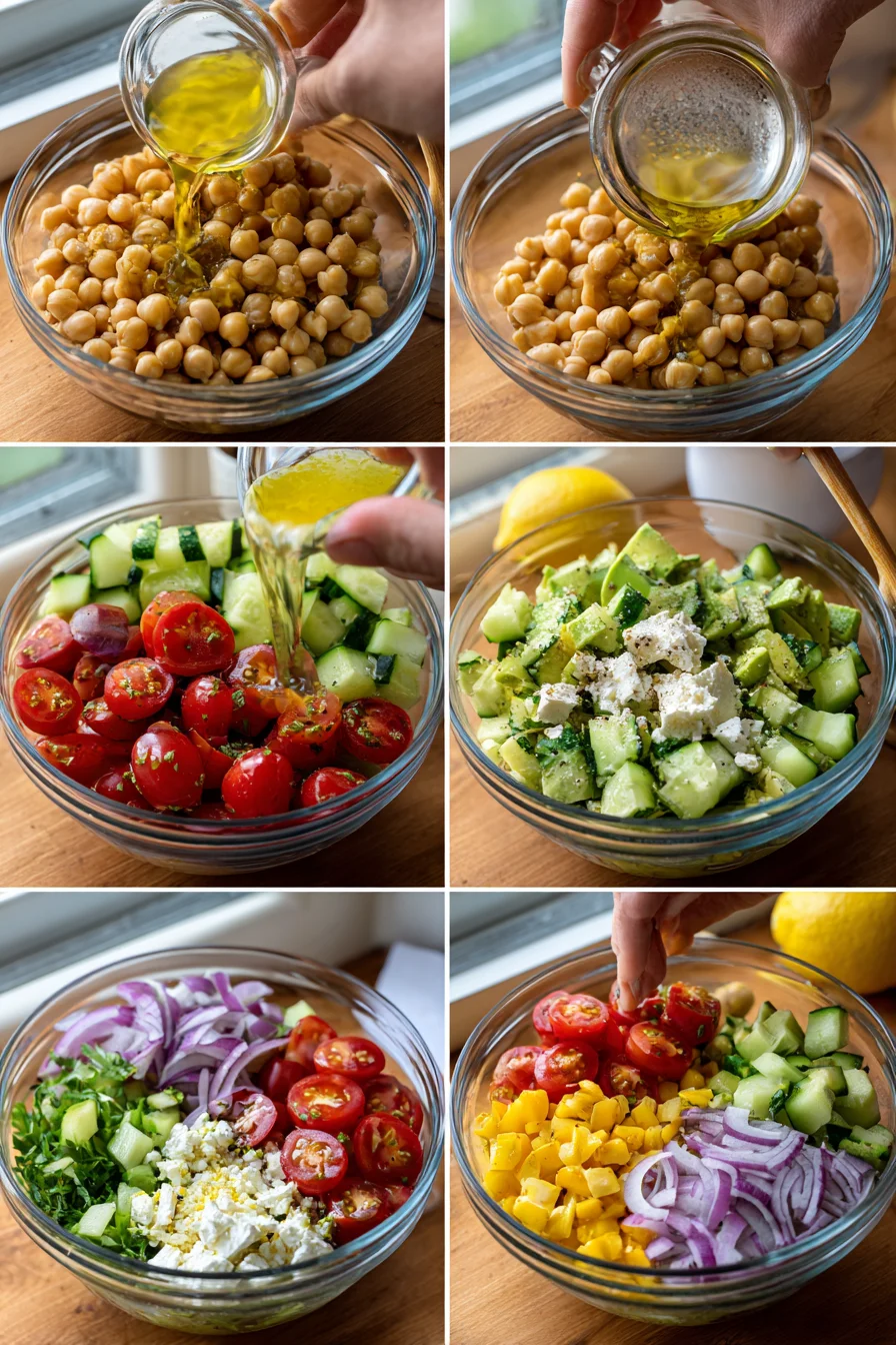 Chickpea Feta Avocado Salad