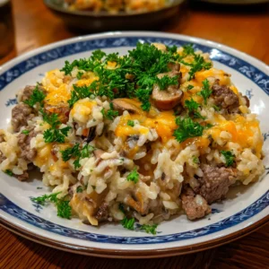 Crockpot Creamy Beef and Wild Rice Casserole