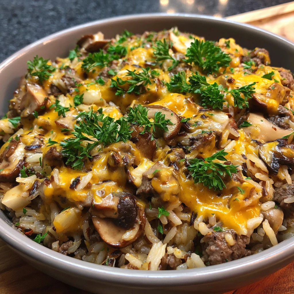 Crockpot Creamy Beef and Wild Rice Casserole