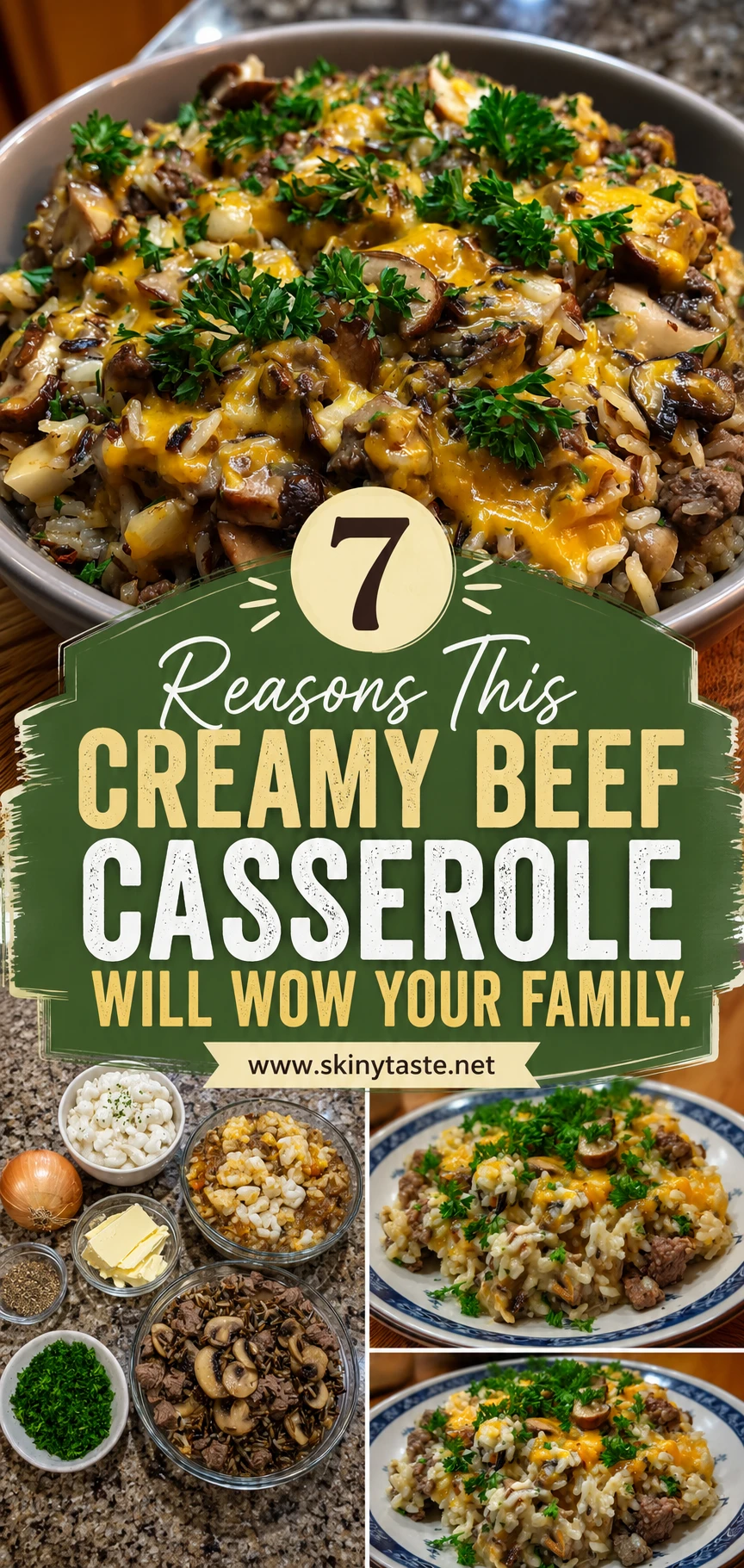 Crockpot Creamy Beef and Wild Rice Casserole offers a quick, hearty dinner