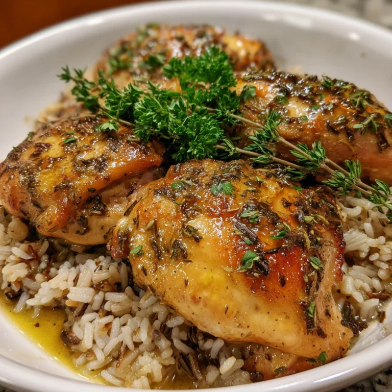 Crockpot Herb Butter Chicken and Wild Rice