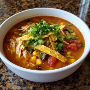 Crockpot Spicy Chicken Tortilla Soup