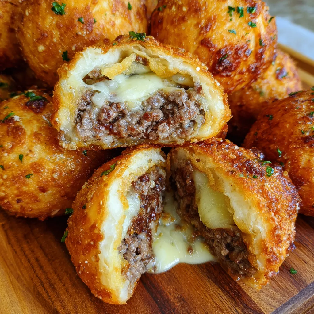 Garlic Parmesan Cheeseburger Bombs: Easy Party Appetizer Recipe 9 Garlic Parmesan Cheeseburger Bombs