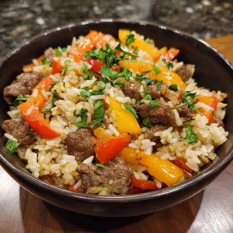 Healthy Beef and Pepper Rice Bowl