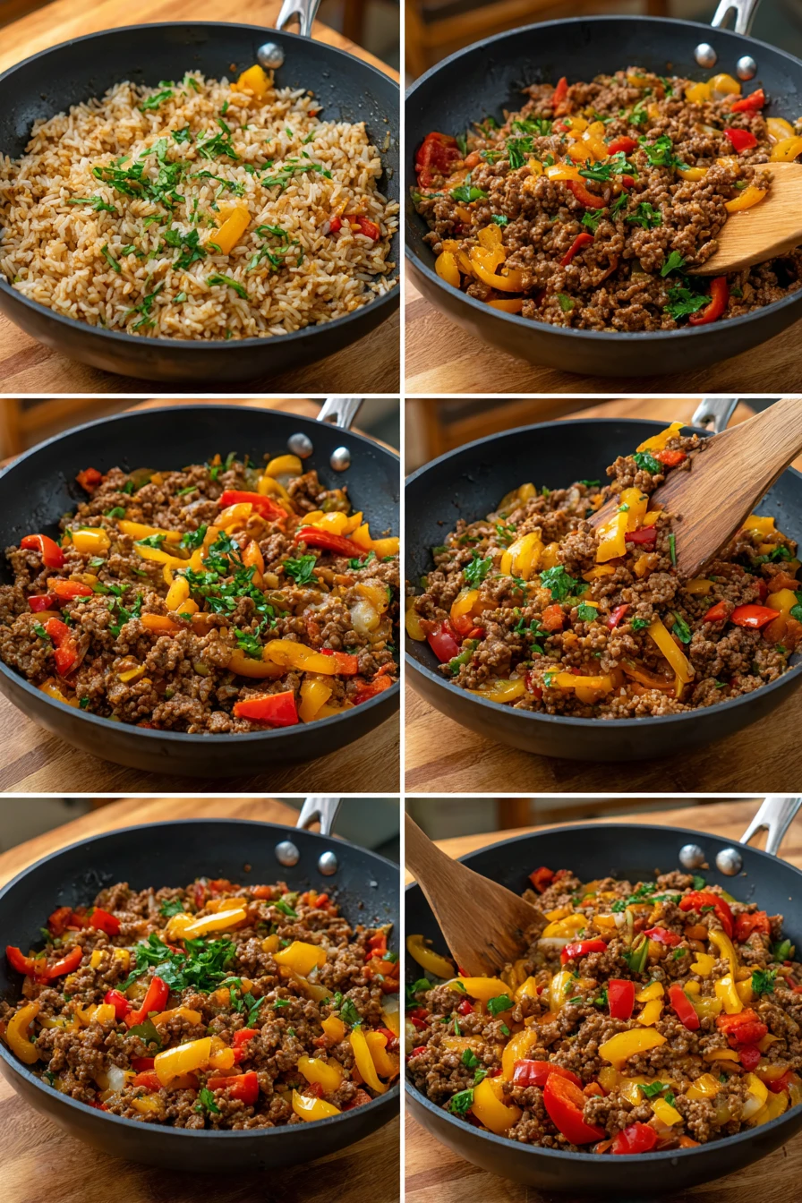 Healthy Beef and Pepper Rice Bowl