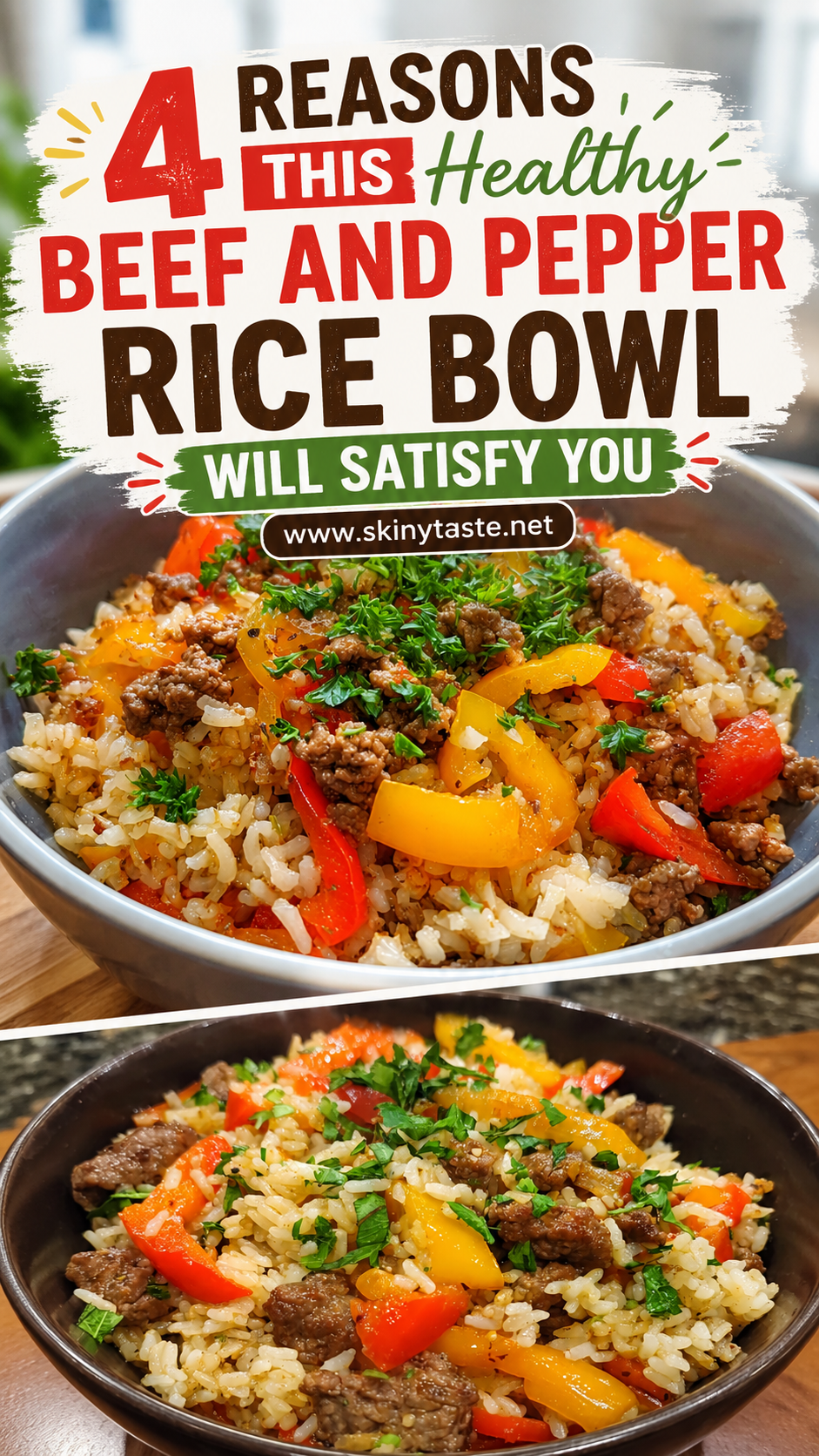 Healthy Beef and Pepper Rice Bowl