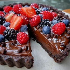 No Bake Dark Chocolate Tart