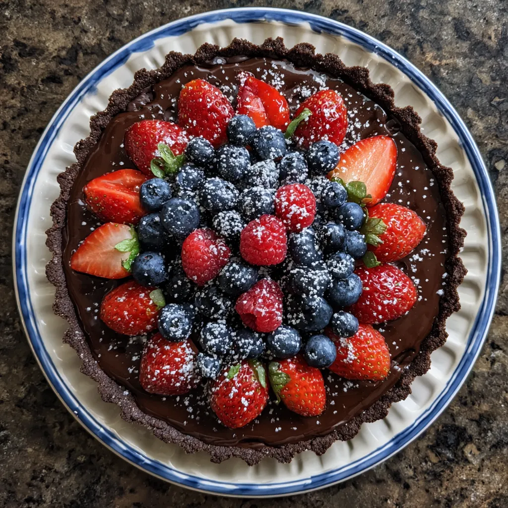 No Bake Dark Chocolate Tart