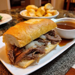 Slow Cooker French Dip Beef Sandwiches