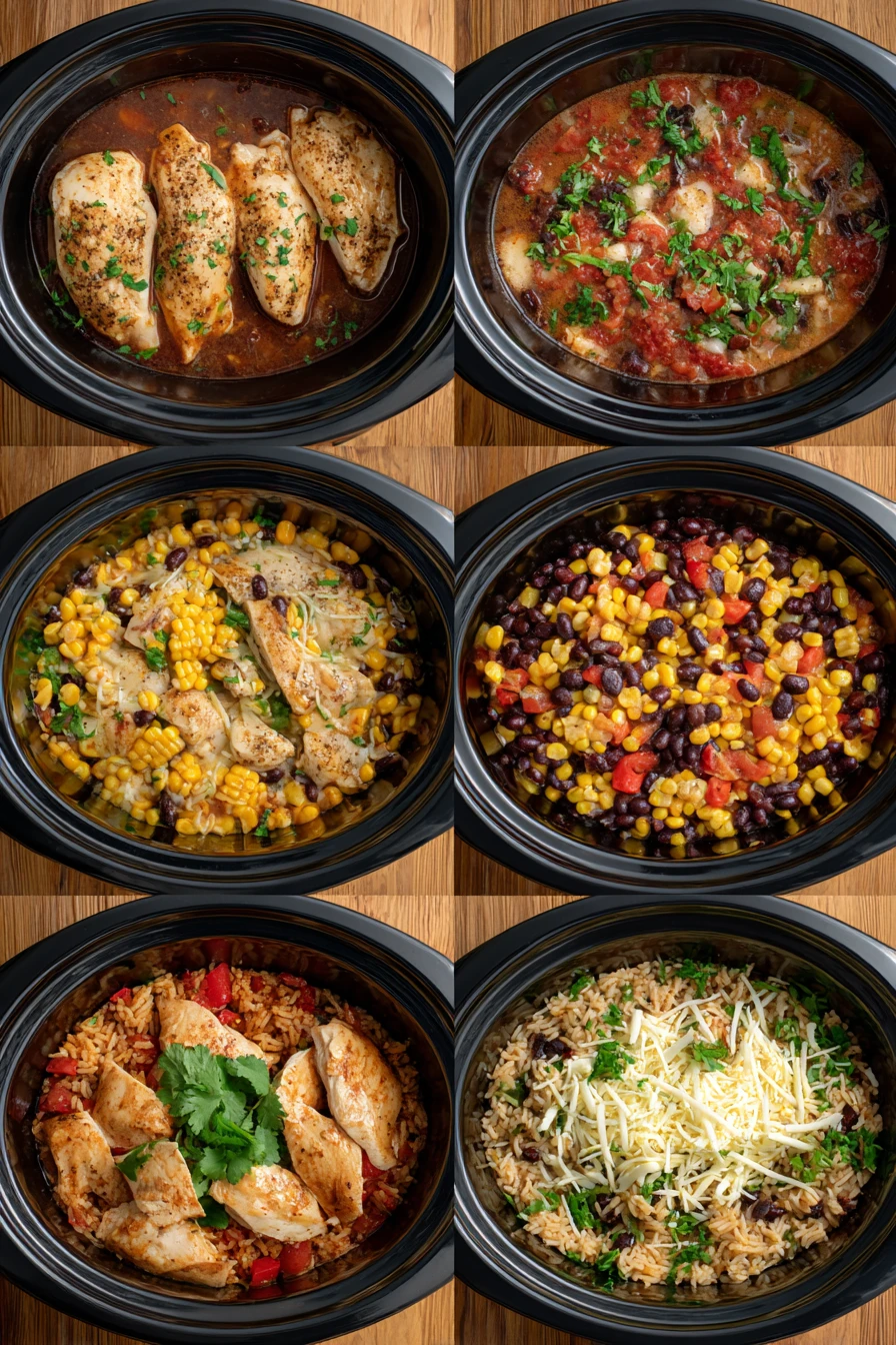 Slow Cooker Taco Chicken and Rice Delivers Easy Weeknight Flavor in One Pot 8 Slow Cooker Taco Chicken and Rice