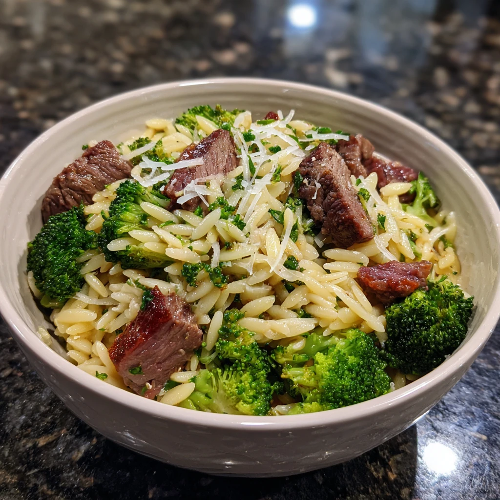 Smoked Beef and Broccoli Orzo