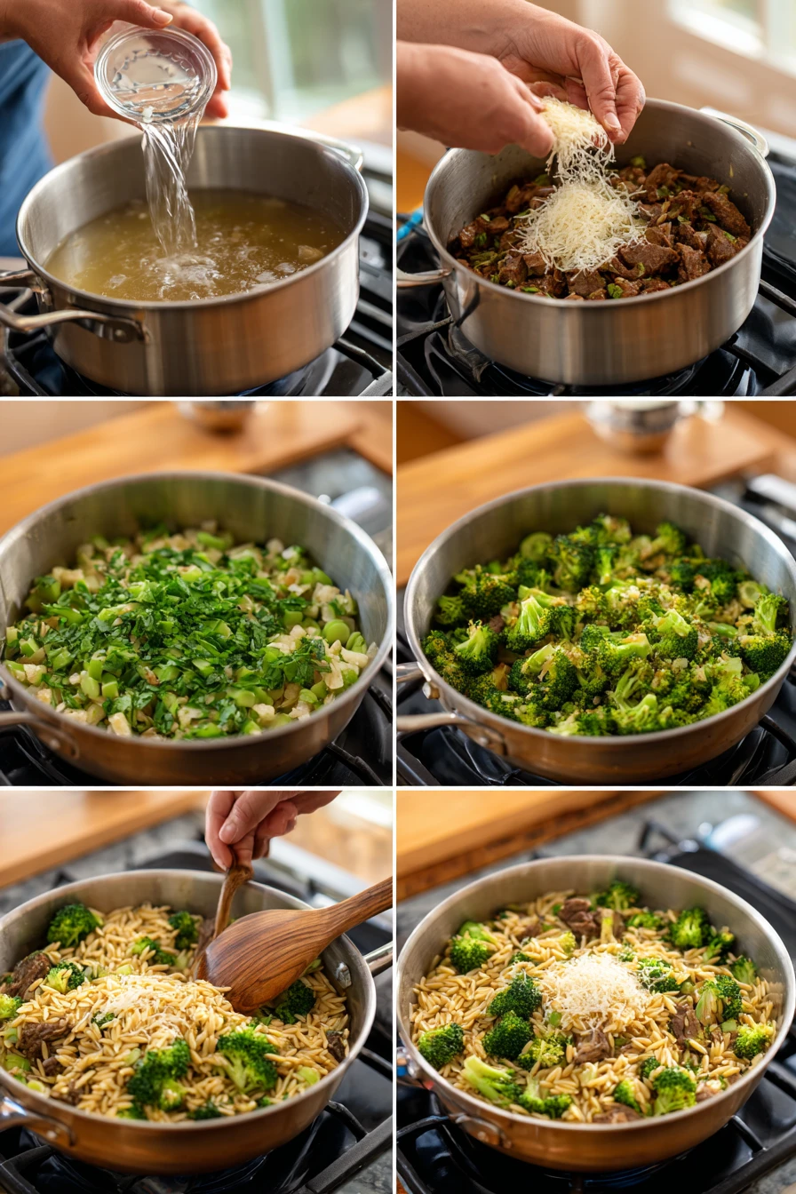Smoked Beef and Broccoli Orzo