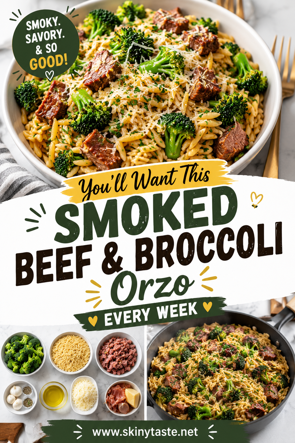 Smoked Beef and Broccoli Orzo