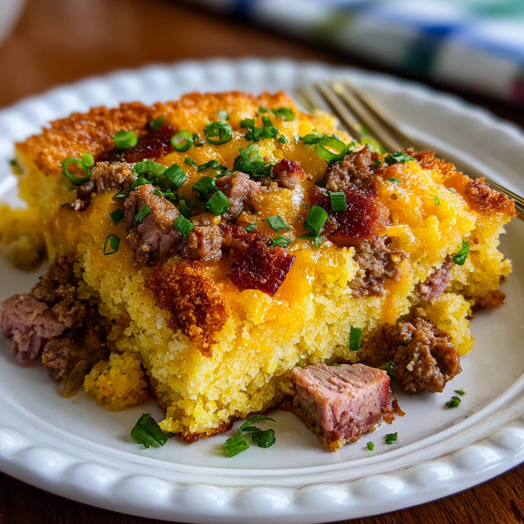 Smoked Beef and Cornbread Casserole