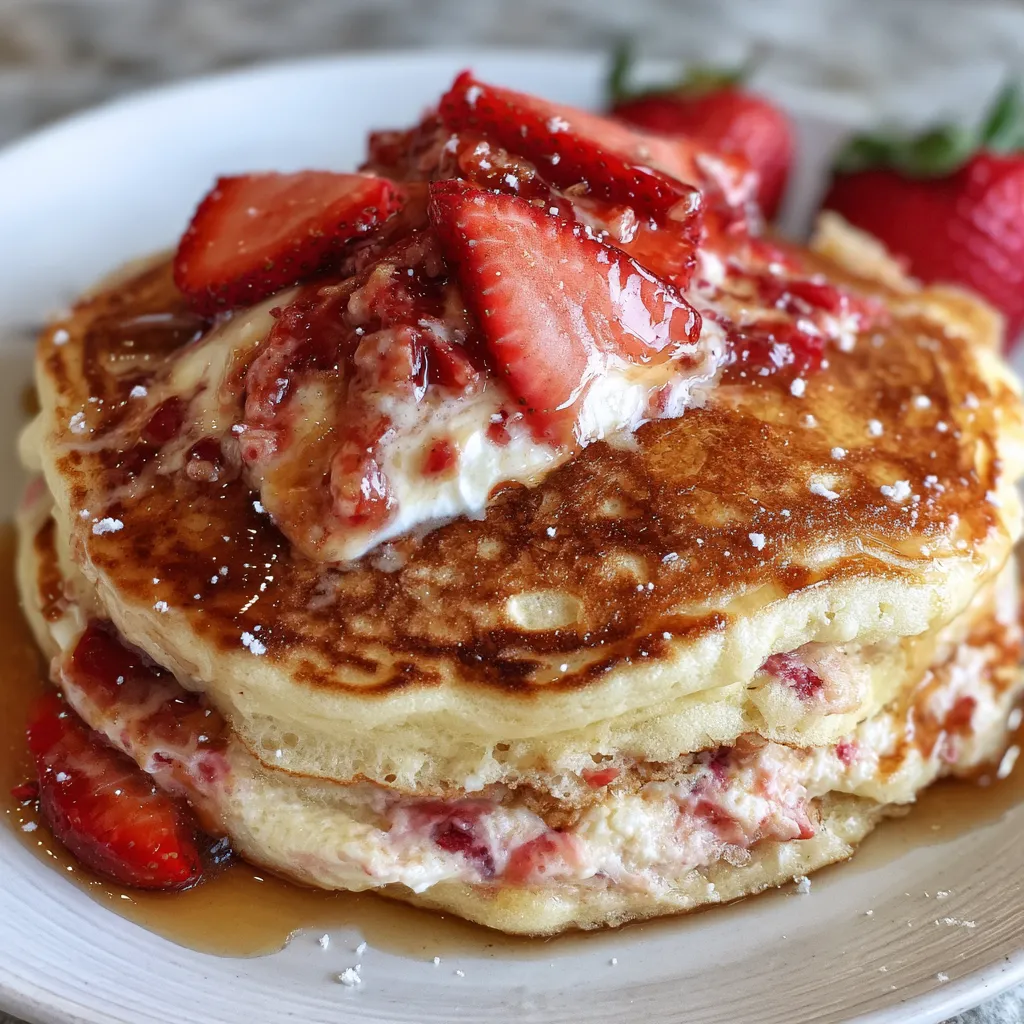 Strawberry Cheesecake Pancakes