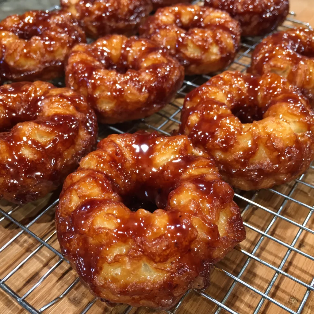 Easy Strawberry Glazed French Crullers Recipe for 12 Servings 9 Strawberry Glazed French Crullers