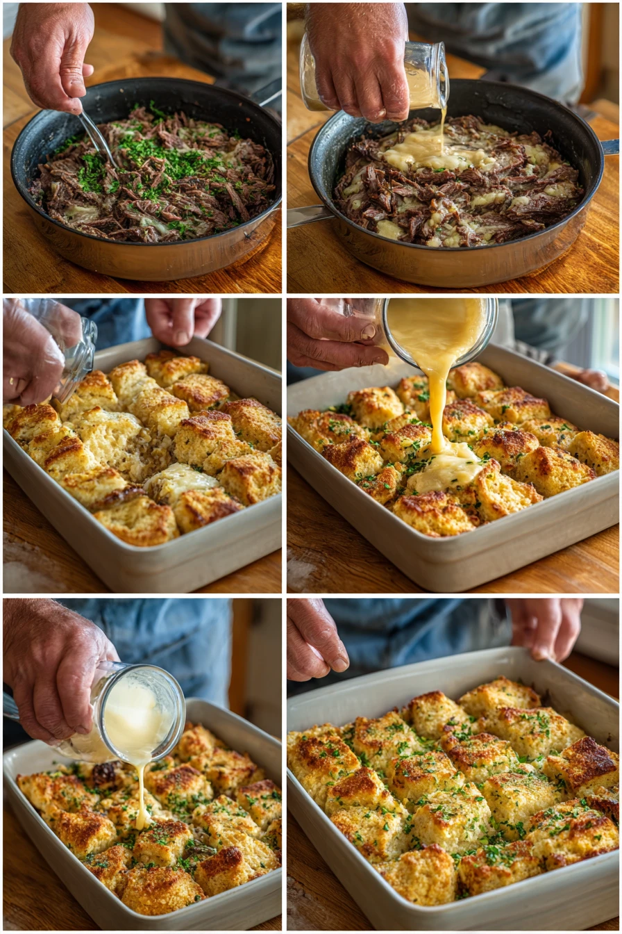 Biscuits and Gravy Breakfast Casserole