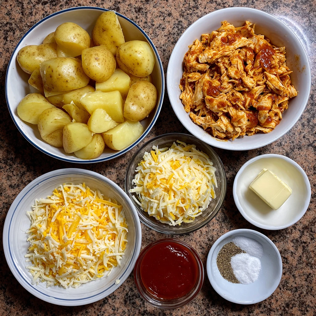 Buffalo Chicken Roasted Potato Bake Offers Crispy Cheesy Comfort for Meals 7 Buffalo Chicken Roasted Potato