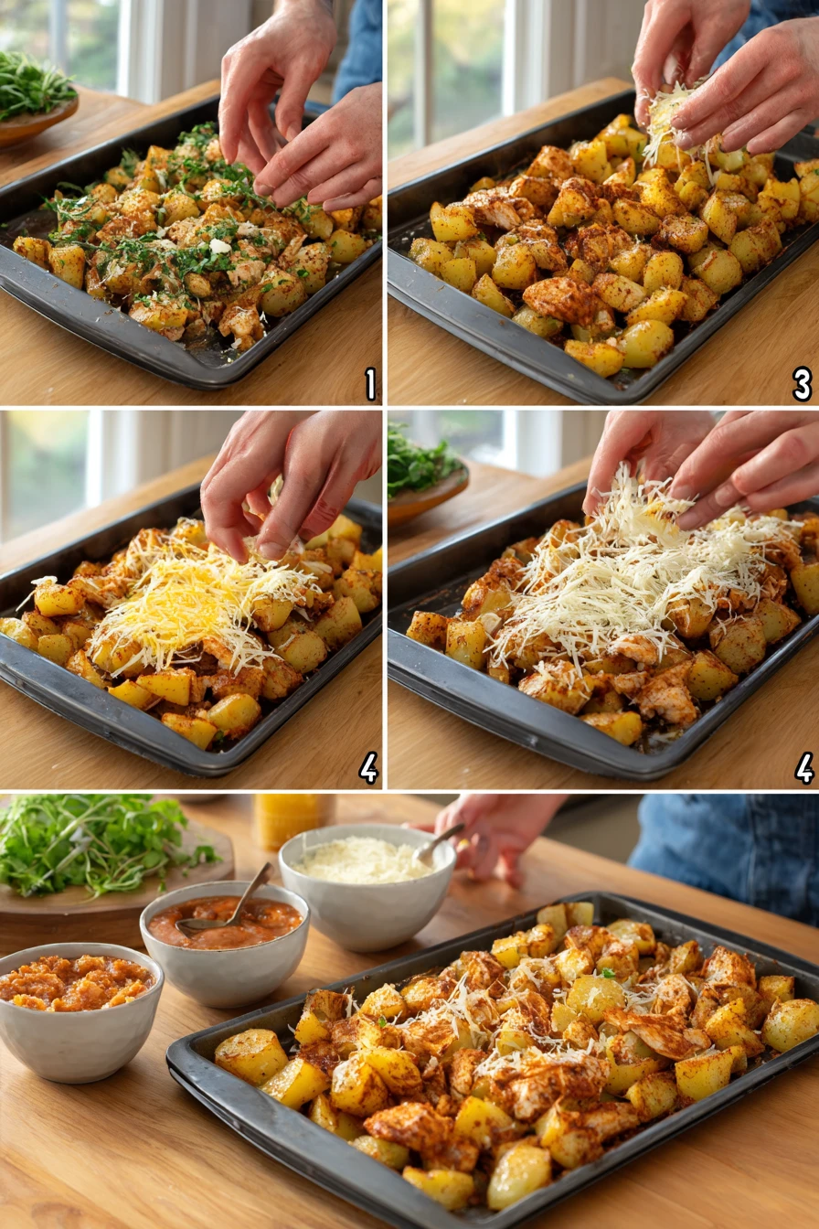 Buffalo Chicken Roasted Potato Bake Offers Crispy Cheesy Comfort for Meals 8 Buffalo Chicken Roasted Potato