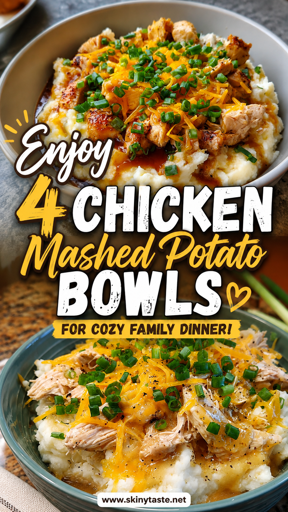 Chicken Mashed Potato Bowls Easy 4 Servings Food Recipe for Families 11 Chicken Mashed Potato Bowls