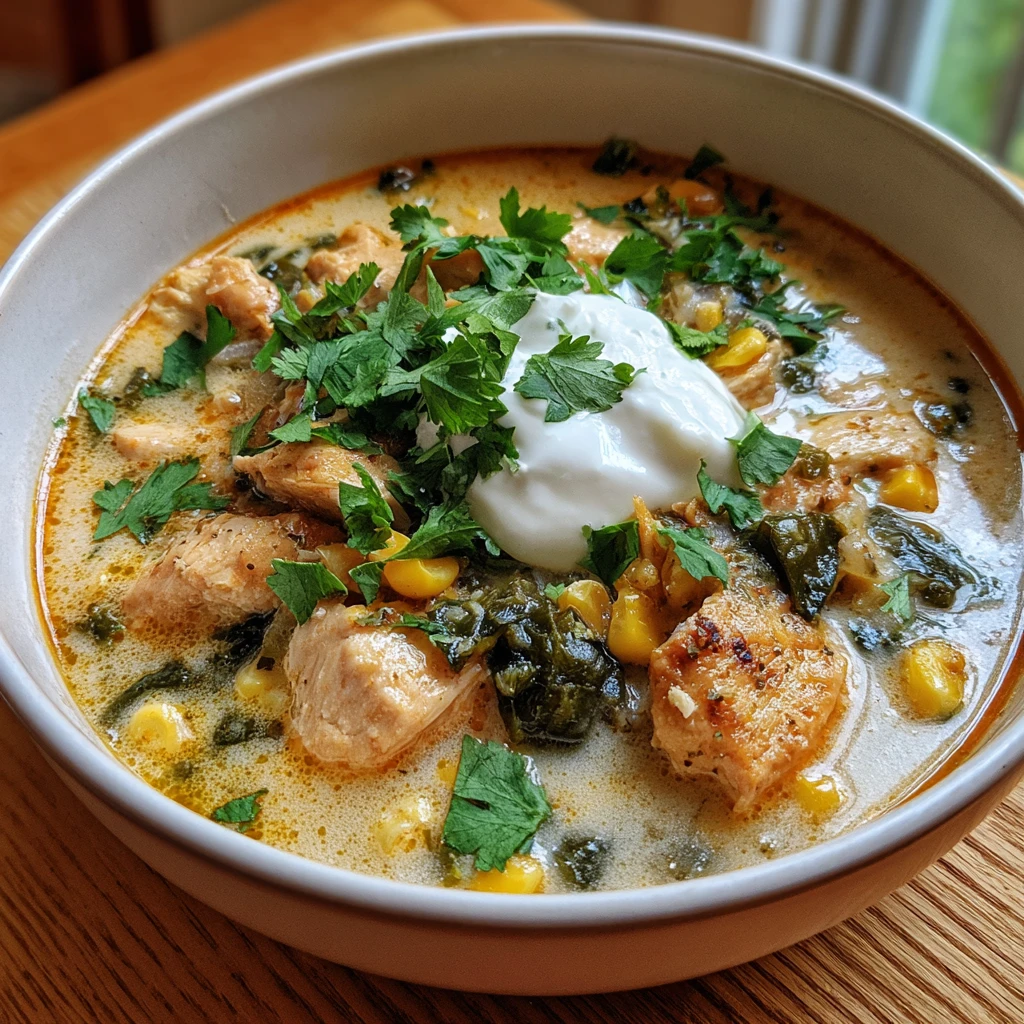 Chicken Poblano Soup is a quick, creamy dinner that satisfies the family 9 Chicken Poblano Soup