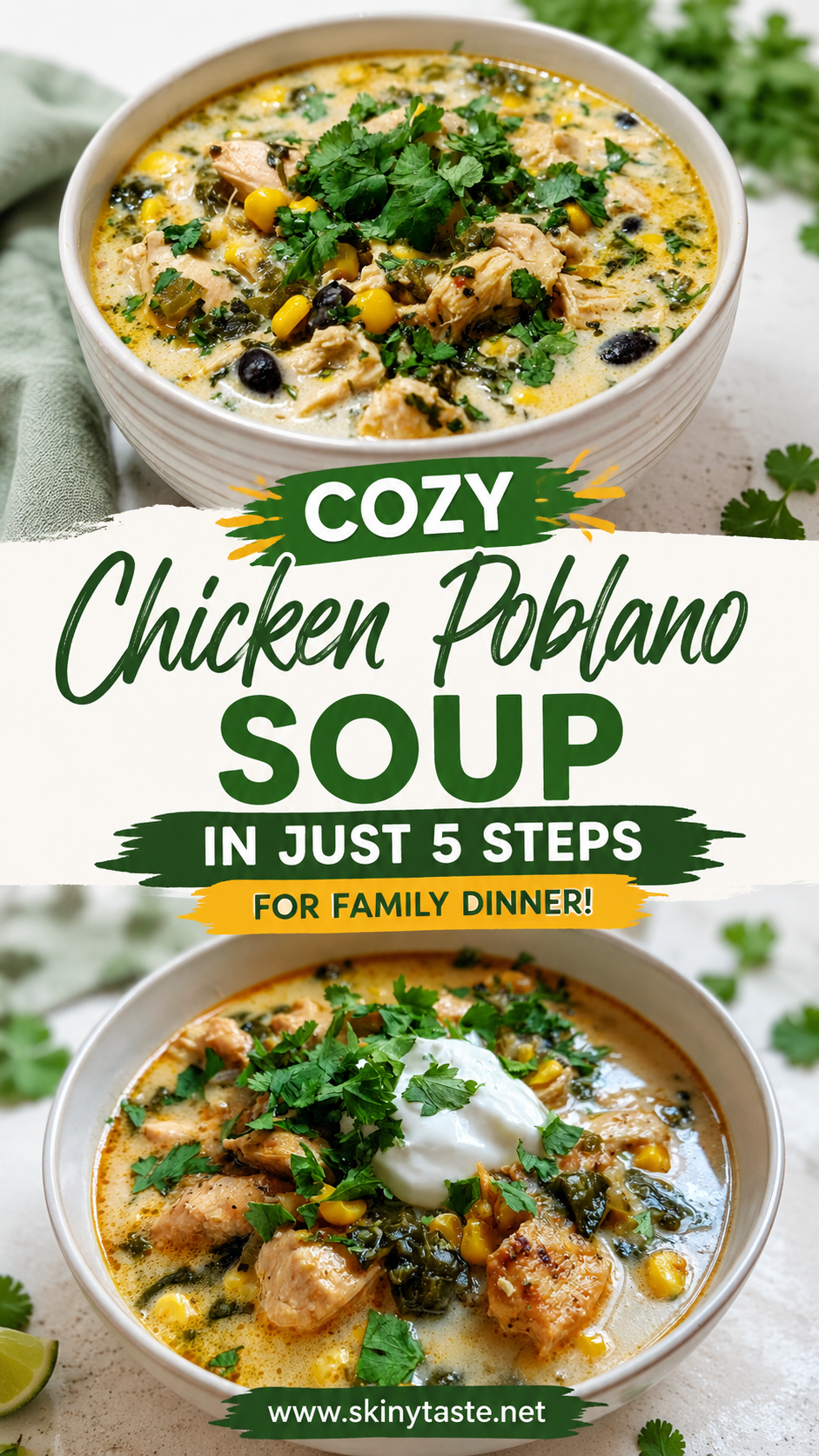 Chicken Poblano Soup is a quick, creamy dinner that satisfies the family 11 Chicken Poblano Soup