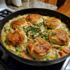 Chicken Pot Pie with Biscuits