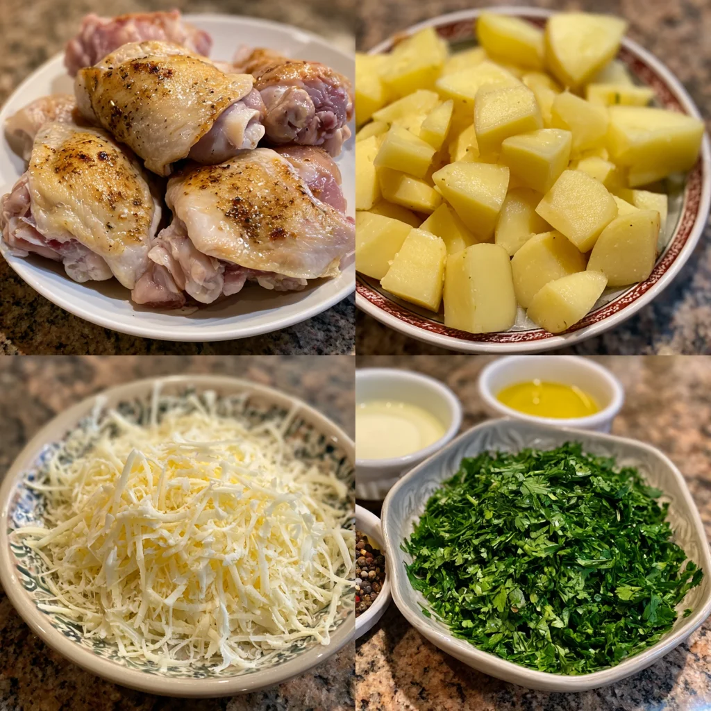 Garlic Parmesan Chicken and Potatoes provides a quick, tasty one‑pan dinner 7 Garlic Parmesan Chicken and Potatoes