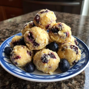 Lemon Blueberry Cottage Cheese Protein Bites