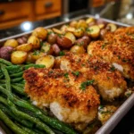 Parmesan Crusted Chicken Sheet Pan Dinner