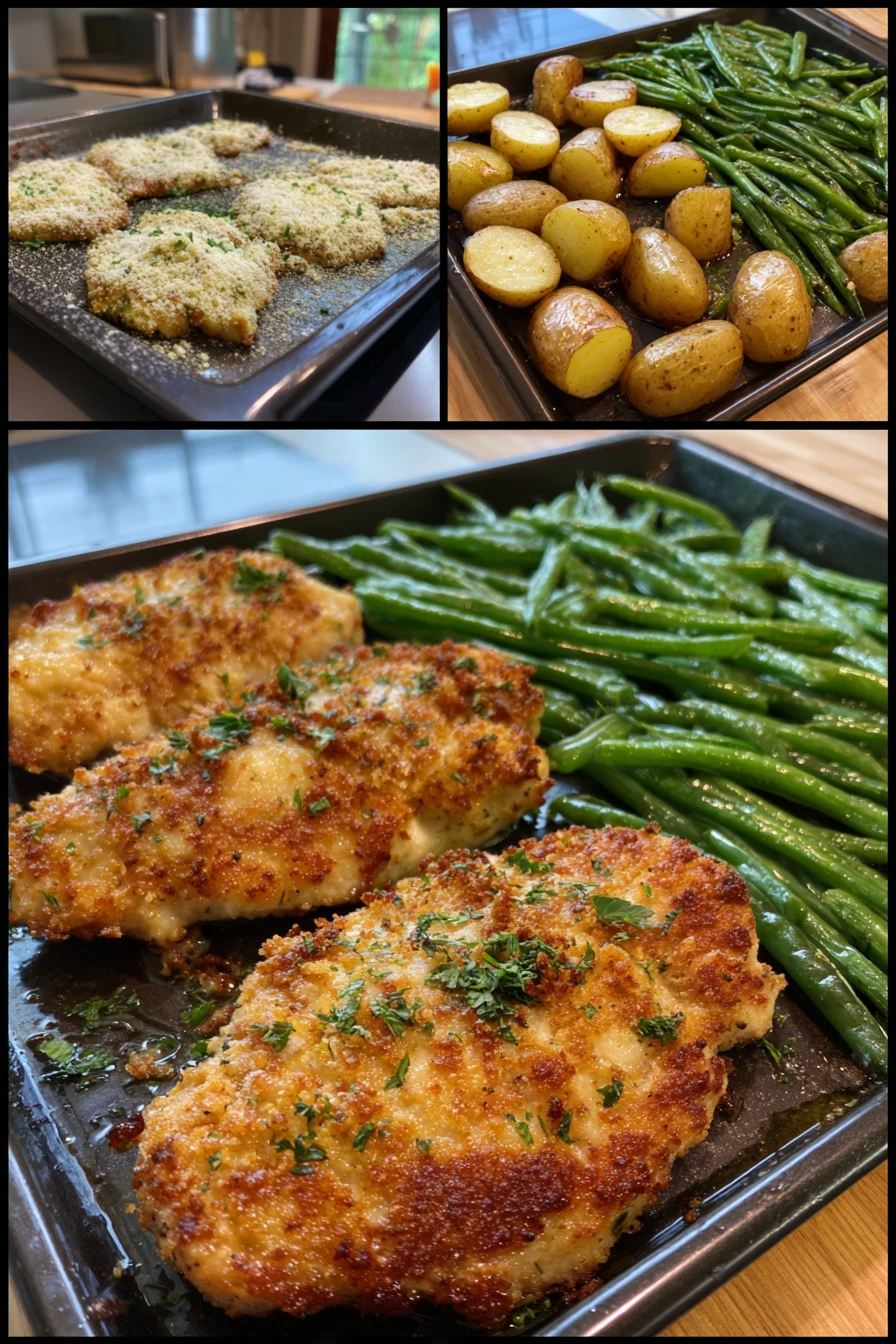 Parmesan Crusted Chicken Sheet Pan Dinner