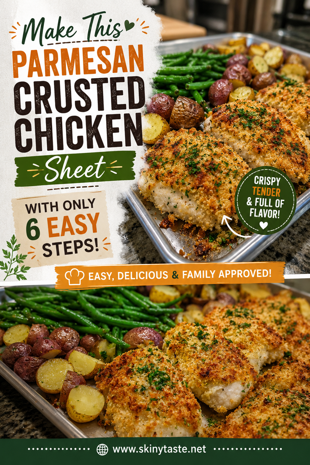 Parmesan Crusted Chicken Sheet Pan Dinner