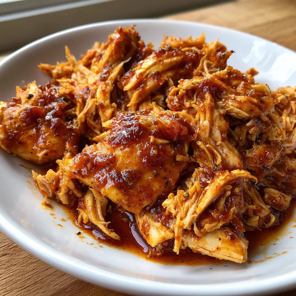 Slow Cooker Shredded BBQ Chicken