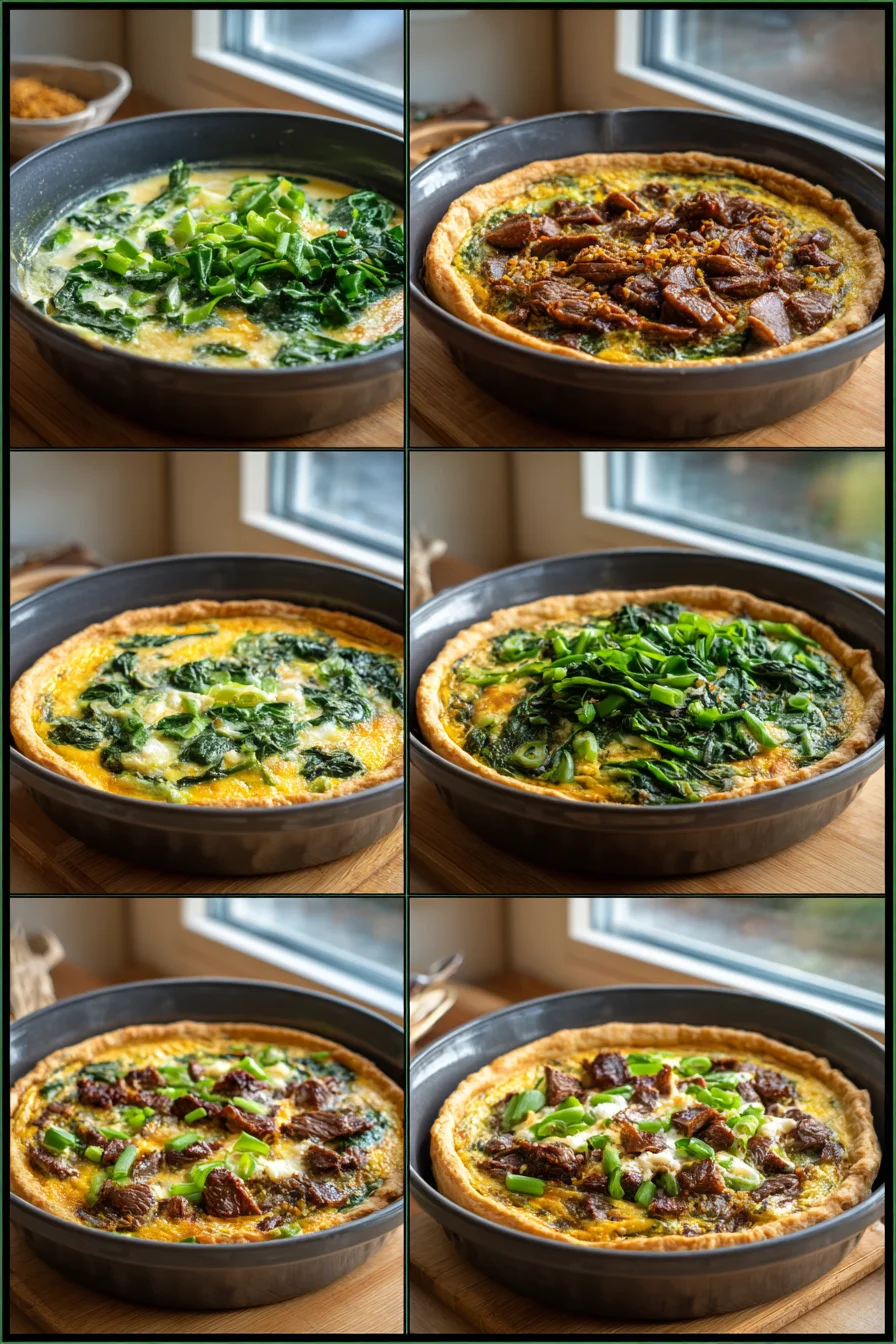 Smoked Beef Spinach Quiche offers a brunch with smoked beef and greens 8 Smoked Beef Spinach Quiche