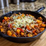 Southwestern Ground Beef Sweet Potato Skillet