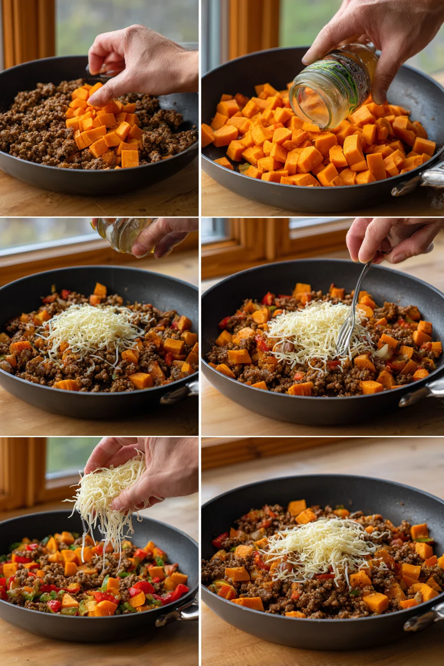 Southwestern Ground Beef Sweet Potato Skillet makes a quick, flavorful 8 Southwestern Ground Beef Sweet Potato Skillet