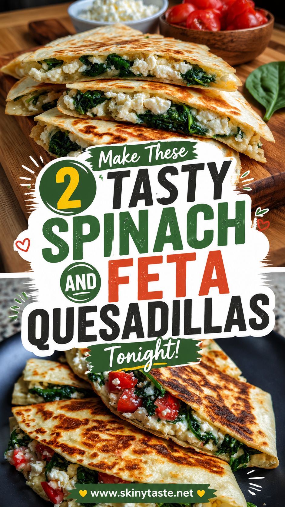Spinach and Feta Quesadillas
